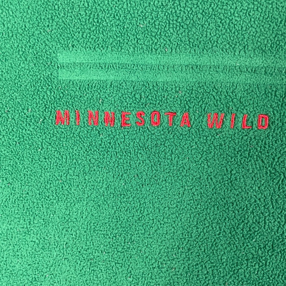 VTG Minnesota Wild Sweater Mens XL Green Nike Team Fleece Pullover 1/4 Zip NHL - Picture 5 of 12